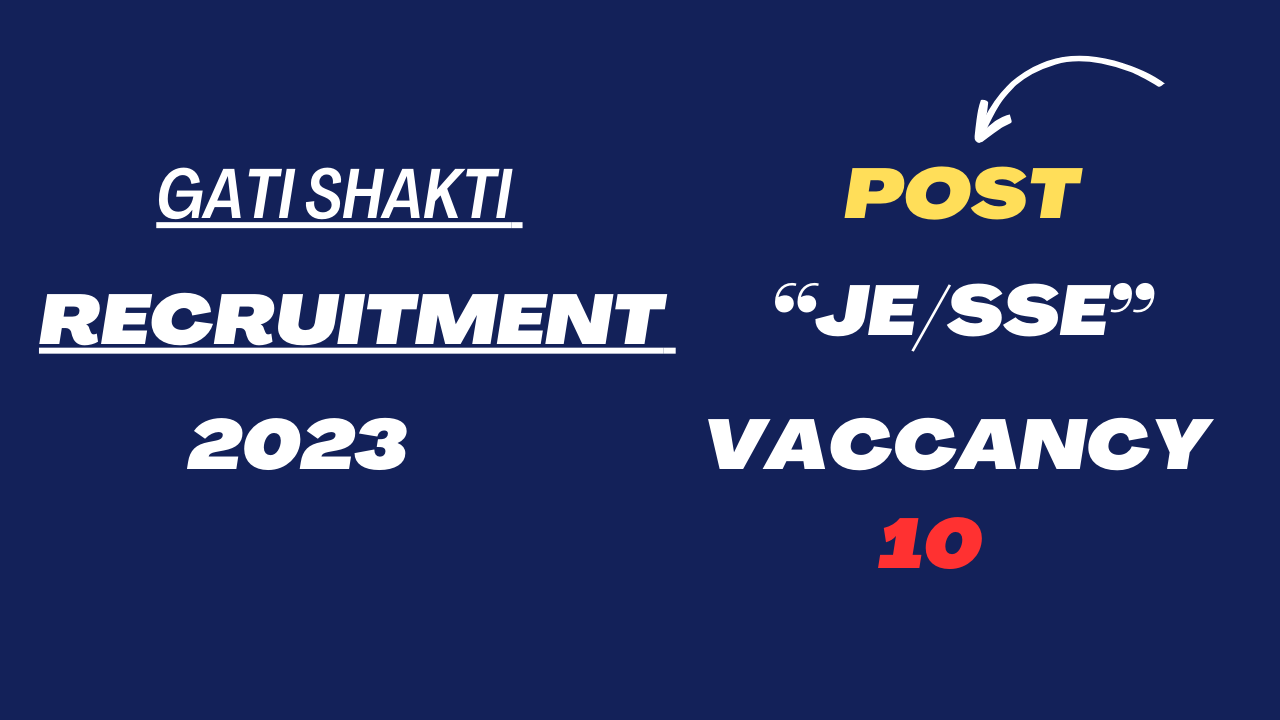 Gati Shakti Recruitment 2023